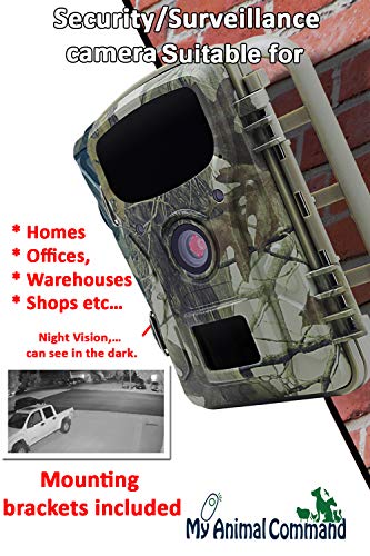 MyCommand Solar Trail Camera 16MP Animal Game Time Lapse Cam with Night Vision Motion Activated, IP66 Waterproof 1080p Spy Outdoor Deer & Wildlife Hunting. (16MP Camera and Solar Power Pack Bundle)