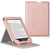 MoKo Case Fits Kindle Paperwhite (10th Generation, 2018 Releases), Premium Vertical Flip Cover with Auto Wake/Sleep Compatible for Amazon Kindle Paperwhite 2018 E-Reader - Rose Gold