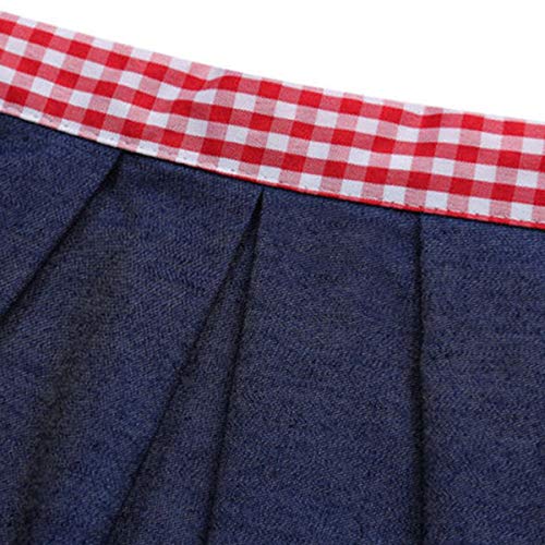 Evaliana Oktoberfest Waitress Party Dress German Bavarian Beer Wench Carnival Halloween Costume Maid Outfit Navy Blue - Thumbnail 4