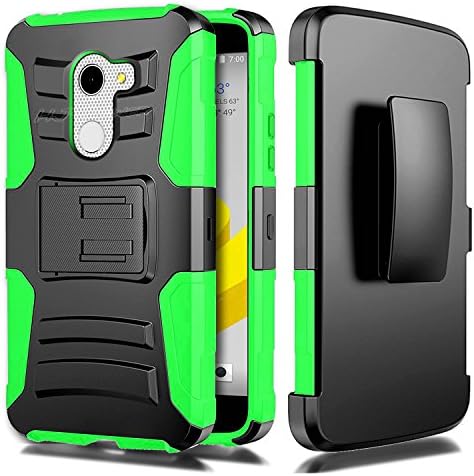 T-Mobile REVVL Case, HJ Power[TM] For Alcatel A30 Fierce (2017) / Alcatel A30 Plus Walters / T-Mobil Alcatel REVVL 5049W case (Unlocked)--Hybrid H Stand Holster Case Green Black