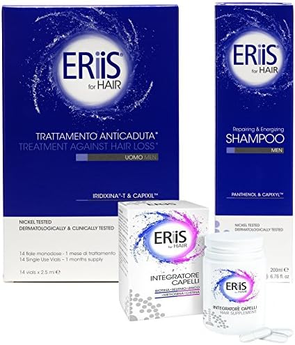 Eriis For Hair Complete Retention System for Men (1 Month Supply Of Shampoo, Food Supplement, Vials)