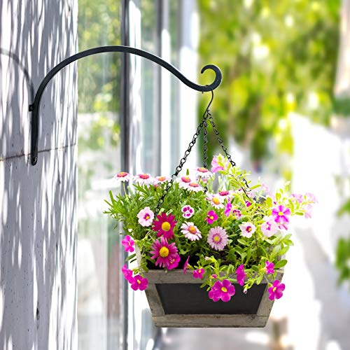 Hanging Plant Bracket for Plant Hangers Outdoor More Stable and Sturdy Black Plant Hooks
