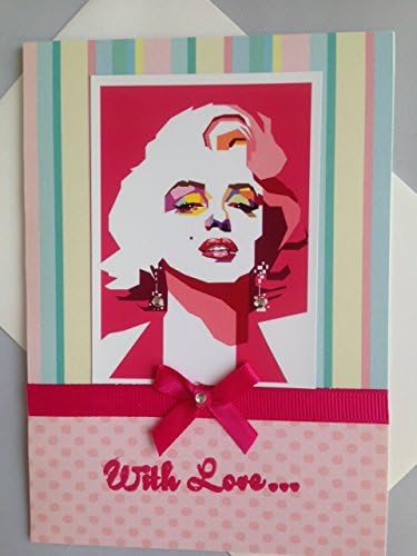 MARILYN Monroe famous American actress and Model Unique birthday WITH LOVE pink card Best friend matching envelope A6/C6 size