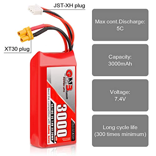 GAONENG 2S 3000mah 7.4V Lipo Battery Jumper T16 Radiomaster TX16S