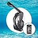 Breathe Under Water Full Face Snorkel Mask with iPhone Waterproof Case, Ocean View 180° (Black, Small/Medium)