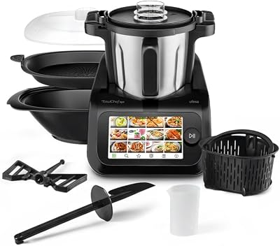 TotalChef RK6 Robot de Cuisine Multifonction Intelligent, Écran Digital 7”, WIFI, 30 Fonctions, Bol en Acier Inox, 3,5 L, Balance Intégrée, 15 Programmes, Accessoires