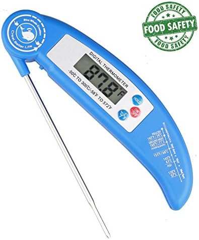 Meat Thermometer, Digital Kitchen Thermometer Ultra Fast Accurate Instant Read Electronic Cooking Thermometer with Build-in P-Magnet and 4.5’ Medical Grade Detector for BBQ Grill and etc (blue)