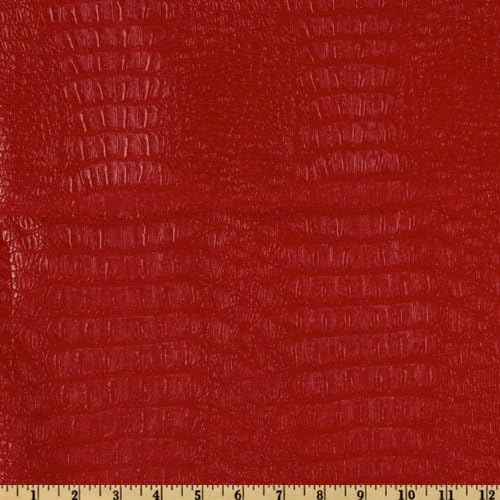 Faux Leather Gator Red, Fabric by the Yard