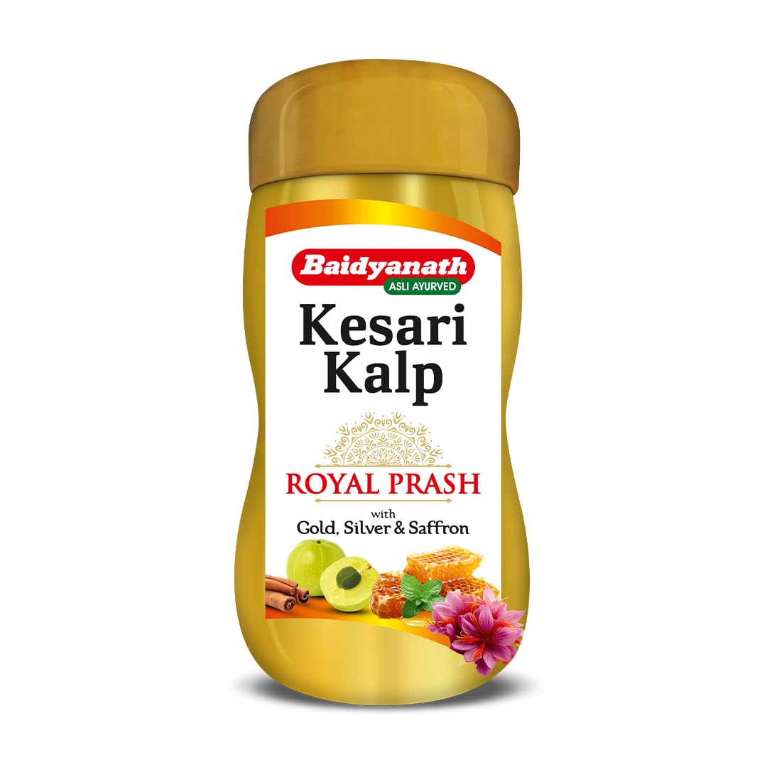 Baidyanath Asli Ayurved Kesari Kalp Royal PRASH - 1kg - Promotes Vitality, Strength & Stamina in Adults and Elderly | Revitalizer Enriched with Gold and Saffron