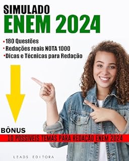 Teste prático para o ENEM: Redações Reais NOTA 1000, Temas possíveis para a Redação e 180 Questões Práticas