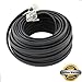 BoostWaves 100' Foot Black Telephone Extension Cord Cable Line Wire RJ-11