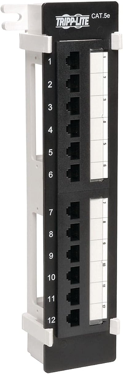 Tripp Lite 12-Port Cat5e Patch Panel RJ45 Ethernet Wall Mount 568B N050-012