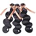 Allrun Hair 7A Brazilian Body Wave 3 Bundles with Free Part Lace Closure 100% Unprocessed Human Hair Weave Extensions Bundles with 4×4 Closures (18 20 22+18