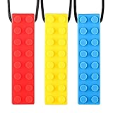 Chew Necklace For Boys and Girls (3-Pack) - Chewy Sensory Chewing Necklace for Autism ADHD Oral Motor Biting Teething - Chewelry Chew Brick by Solace