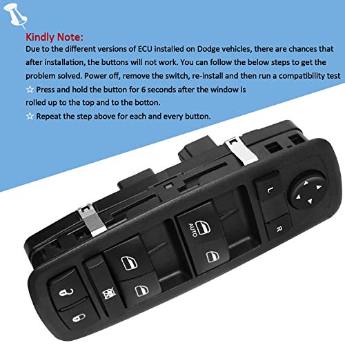 Front Driver Side Power Master Window Switch Compatible for 2009-2012 Dodge Journey 2008-2012 Dodge Nitro 2008-2012 Jeep Liberty Replace# 4602632AG - Thumbnail 4