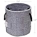 Sea Team 13.4 inches Cross Pattern Felt Storage Basket Nursery Storage Bin Toys Hamper with Rope Handles for Kid's Room, Gray