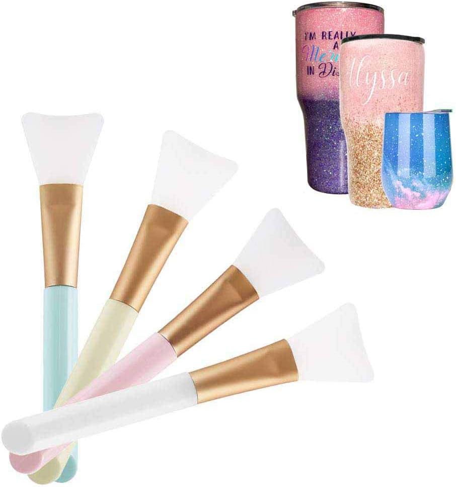 4 Pcs Magic Brushes for Making Epoxy Glitter Craft Tumblers, Flexible Easy to Clean Epoxy Sticks for DIY Appling Mixing Painting Epoxy Resin Acrylic Cups