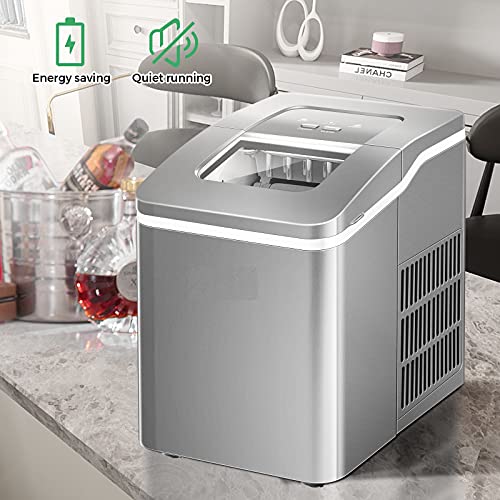 MAT EXPERT Countertop Ice Maker Machine, 26LBS/24H, 9 Cubes in 8 Min