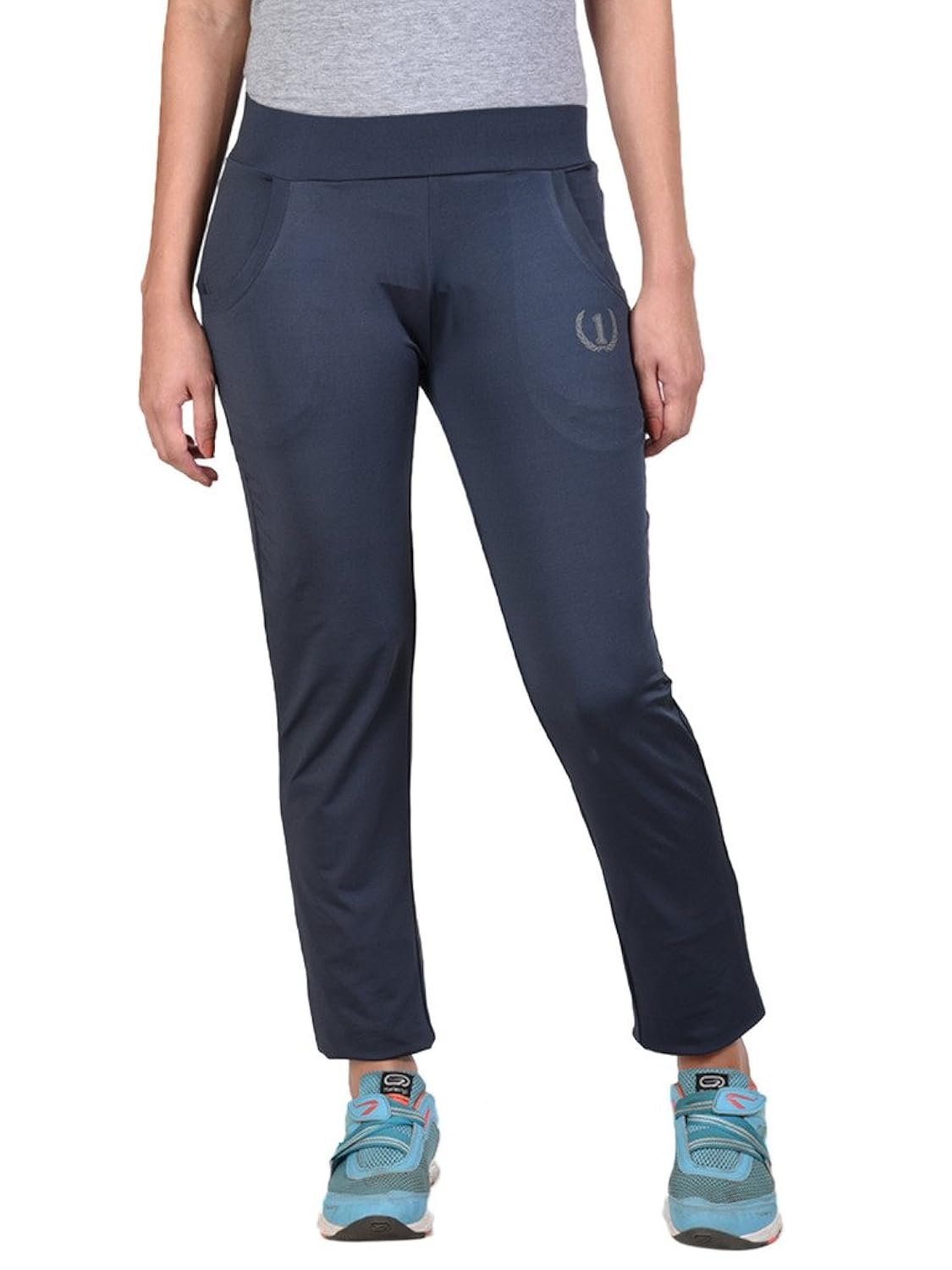 onesport women's polyester spandex jersey dark grey track pants(onsp14dg-p)