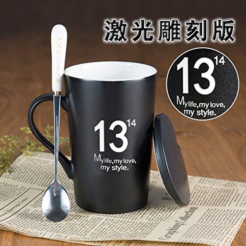 Mugcap A Personalized Mug Continental Lovely Simple Thermos Coffee Cup Customized Water Bowl Constellation Mugs Black Creative 13 Black Engraved Version Of The Porcelain Cover + Boutique Scoop