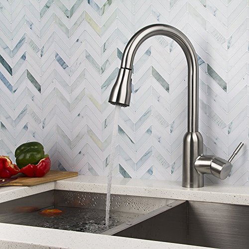 BOHARERS Kitchen Faucet with Spray/Stream Brushed Nickel Stainless