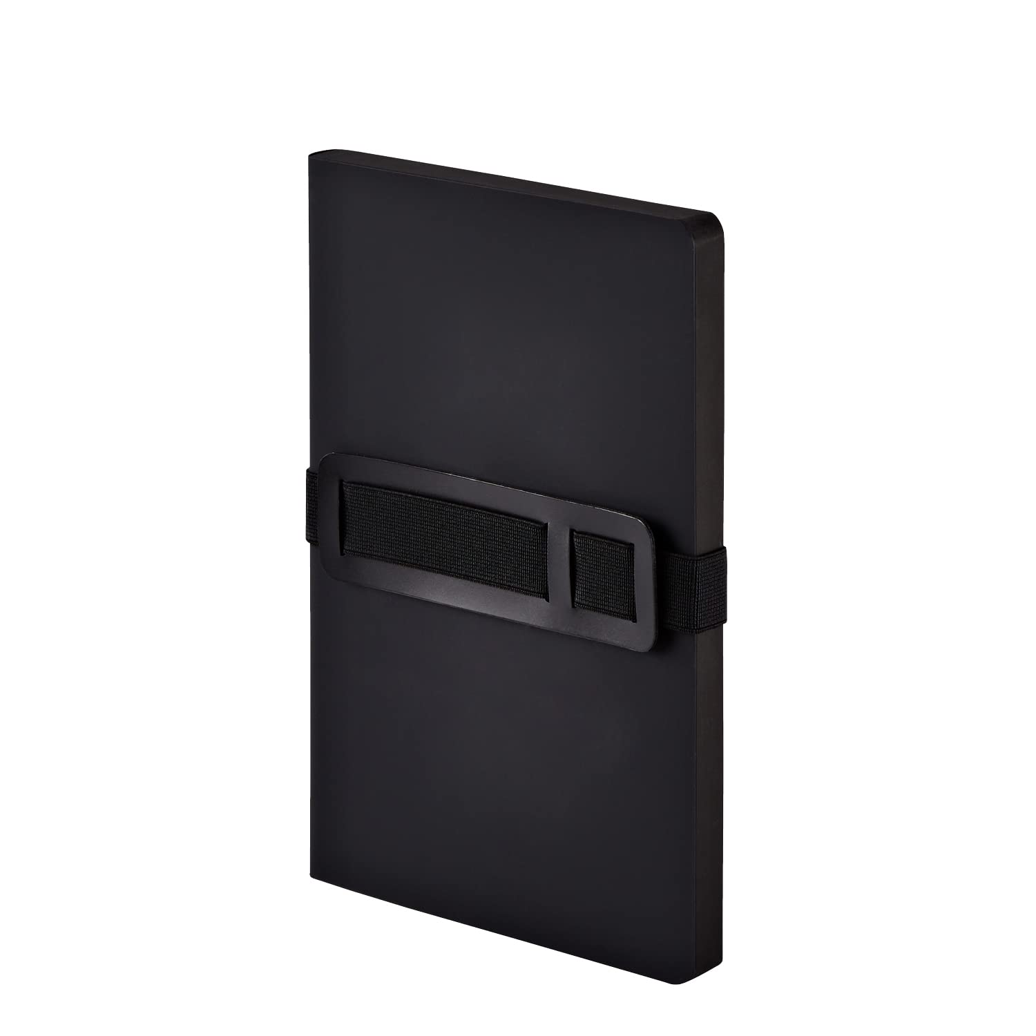 Nuuna Notebook A5 | Voyager M - Black | Dotted | 3.5 mm Dot Grid | 176 Numbered Pages | 120 g Premium Paper | Black Leather | with Pen and Smartphone Holder | Made in Germany