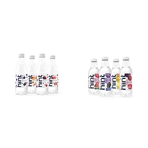 Hint Sparkling Water 4-Flavor Variety Pack (Pack of 12) 16.9 Oz Bottles, Unsweetened Sparkling Water|Fruit Infused Water, Variety Pack, Cherry, Watermelon, Pineapple, Blackberry, 16 oz (12 Pack)