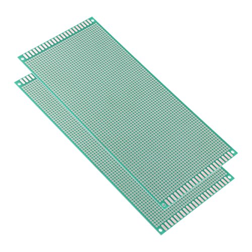 uxcell 10x22cm Single Sided Universal Printed Circuit Board for DIY Soldering Green Thickness 1.6mm 2pcs