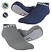 Rymora Grip Socks for Women & Men - Sticky Anti Slip Non Skid - Perfect for Yoga, Pilates, Barre, Hospital, Labor Delivery, Trampoline [2 Pairs: Navy & Grey] [Medium: US Men: 8-11 / US Women: 9-12]