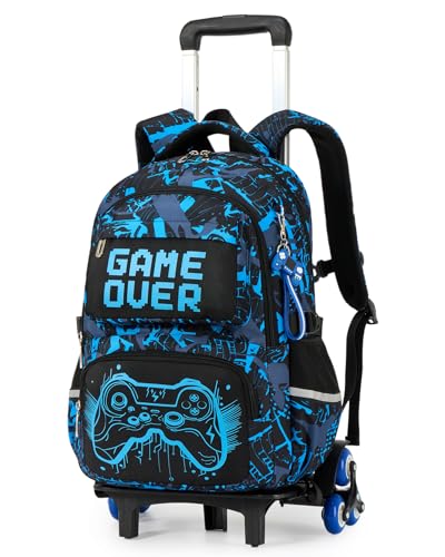 Amythe Backpack Trolley Teenagers Strap Trolley Reflective Waterproof, blue, Travel Backpacks | Waterproof Reflective Trolley Strap Large Daypack Multi-Pockets Spacious Sturdy for School Travel Hiking