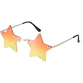 Dazzleimart Rimless Star Sunglasses Colorful Sunglass for Women Pentagram Sunglasses Halloween Party Favor Star Glasses