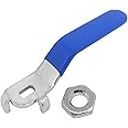 2PCS Ball Valve Lever Handle Metal Replacement Ball Valve Handle for Water with Blue Locking Handles and Nut (Hole:6x10mm)