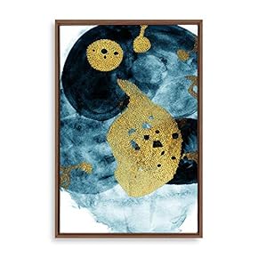 Framed Canvas Home Artwork Decoration Natural Landscape Golden Moon Canvas Wall Art for Living Room, Bedroom - 16x24 inches