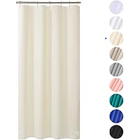Plastic Shower Curtain, 40"W x 72"H EVA 8G Shower Curtain with Heavy Duty Clear Stones and 7 Rust-Resistant Grommet Holes, Waterproof Thick Bathroom Plastic Shower Curtains without Chemical Odor-Beige