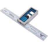PEC Tools Double Square, 6" Machinist Blade, Made in USA | 4R Graduation, Cast Iron Head
