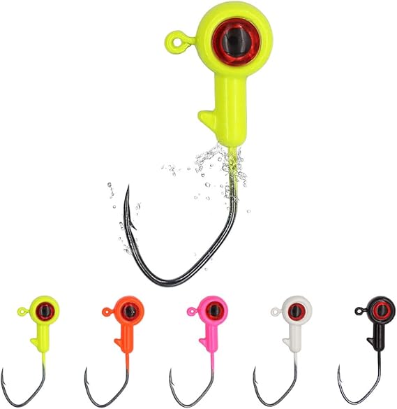 XFISHMAN CrappieJigsHeadsKit 1/8 1/16 1/32oz 50 Pack Ice Fishing