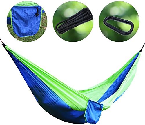 Hammock, Sunba Youth Camping Hammocks, Portable Parachute Double Hammock with Hammock Tree Straps, Lightweight Backpacking Camping Gear