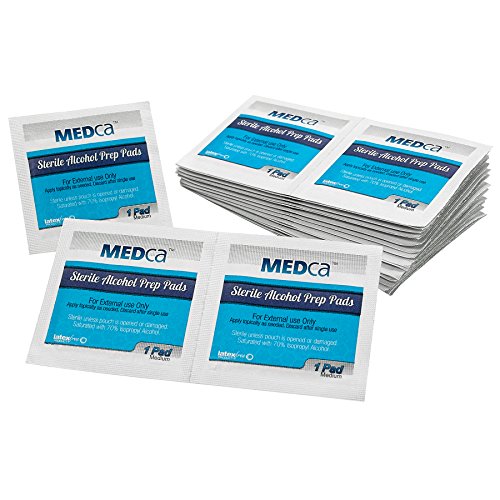 MEDca Alcohol Prep Pads, Sterile, Medium, 2-Ply PACK OF 200
