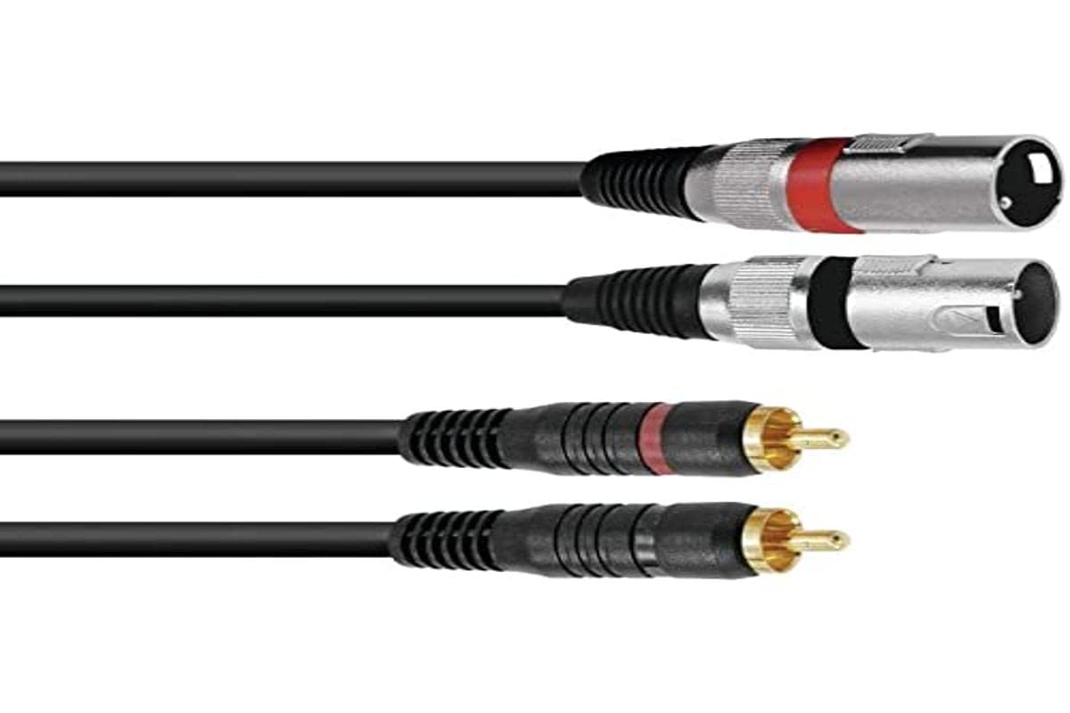 Stereo XLR DJ PA Cable RCA Male/Male 1.5 m