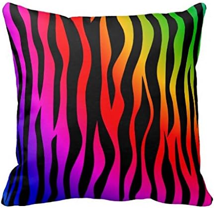 Groovy Psychadelic Rainbow Zebra Stripes Pillow Case