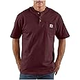 Carhartt Men's Workwear Pocket Henley Shirt, Port, Large