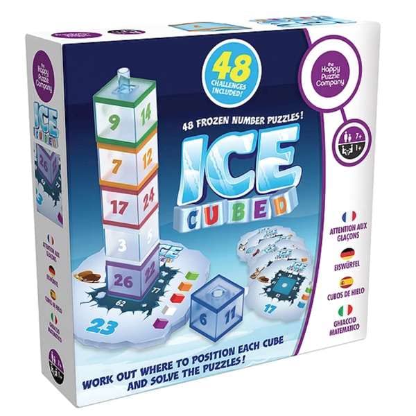 The Happy Puzzle Company - Ice Cubed Mathematical Logic Puzzle Game - 48 Challenging Puzzles for Fun and Learning - Engage in Math and Logic - Educational Family Game for Ages 7+