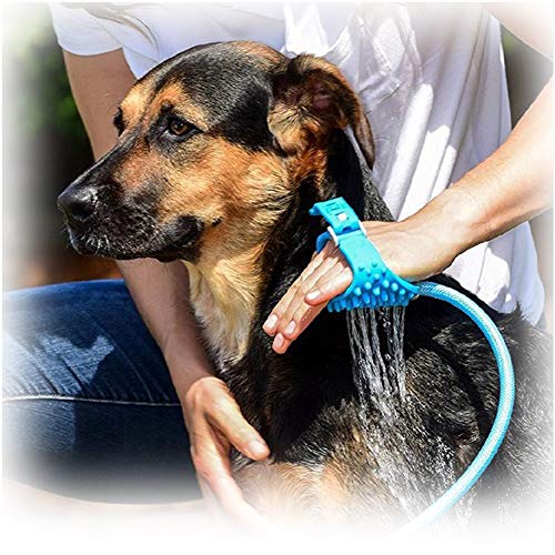 Sanlan Pet Bathing Tool, Massage and Scrubber in-One for Dog cat pet Shower Sprayer, Adjustable Handheld Grooming Shower Head Brush for Indoor and Outdoor