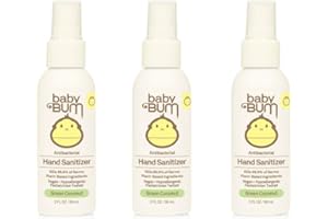 SUN BUM Baby Bum Hand Sanitizer - Antibacterial Spray - Natural Fragrance Non-Drying Coconut and Aloe Formula Perfect for Sensitive Skin - Travel Size - 2 Ounce (Pack of 3)
