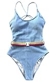 CUPSHE Women's Make Me Proud Low Back Cross One-Piece Swimsuit Bathing Suit