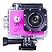 Sports Camera Sport Video 4K WIFI Action Cam 16 MP Underwater Camcorder HD 1080P and 2 Batteries 170° Wide-Angle Pink