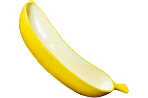 NUOBESTY Ceramic Banana Plate Long Fruit Platter Decorative Serving Dish for Snacks Dessert Salad Cheese