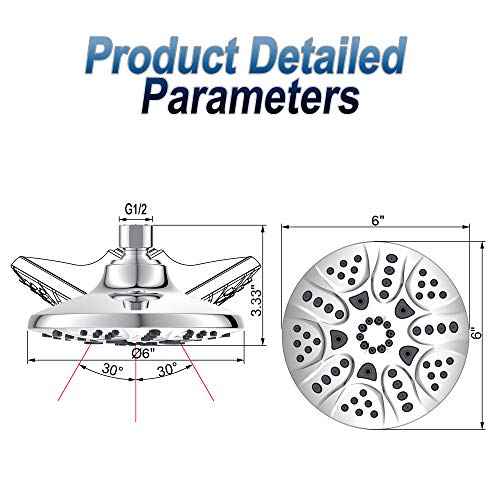 HOPOPRO NBC News Brand 6 Inch High Pressure Shower Head