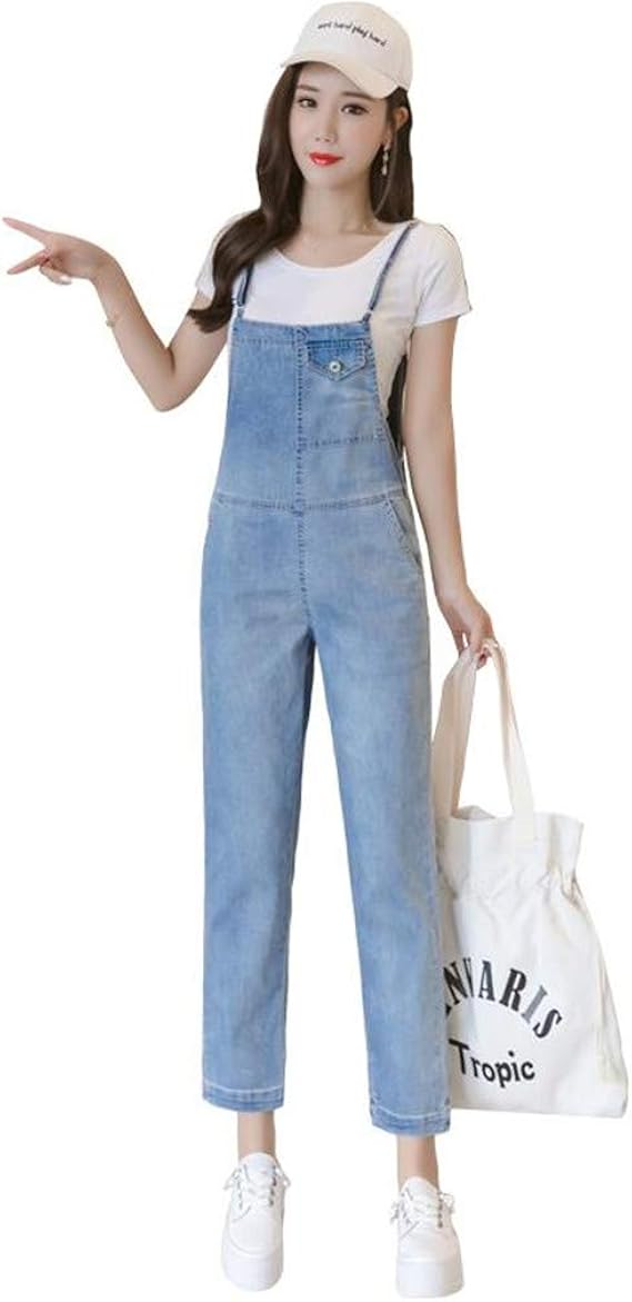 Amazon リングルー ジーンズ デニムパンツ サロペットパンツレディース 美脚 ハイウエスト アシンメトリー スリム 九分丈 薄手 オーバーオール 大きいサイズ 細身 シンプル 通勤 通学 シルエット サスペンダーズボン ジーンズ 通販