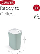 Curver Ready to Collect 10L Green Lift Top Bin 100% Recycled Resin view 6